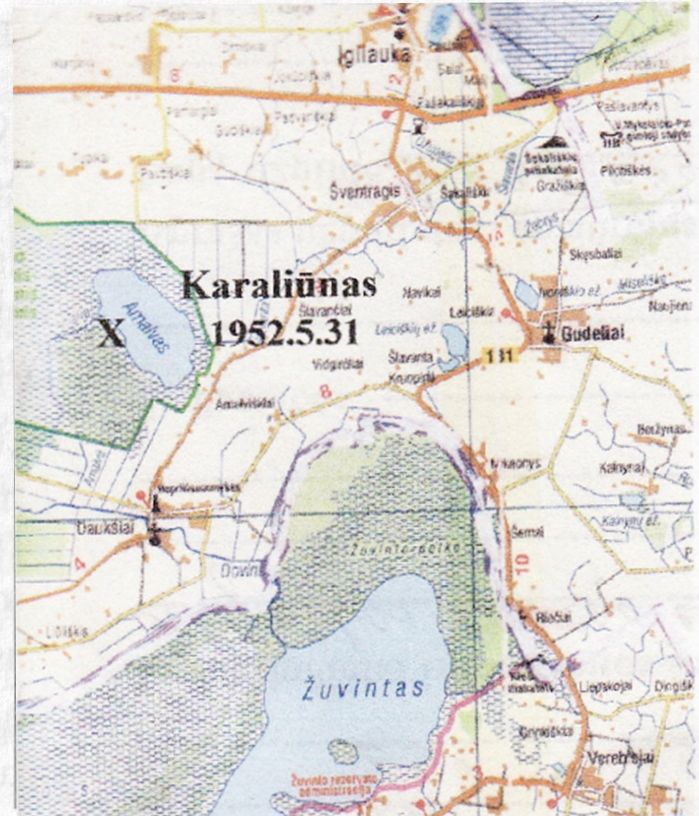 Partizanas Klemensas Marčiulaitis-Karaliūnas ir jo žūties vieta